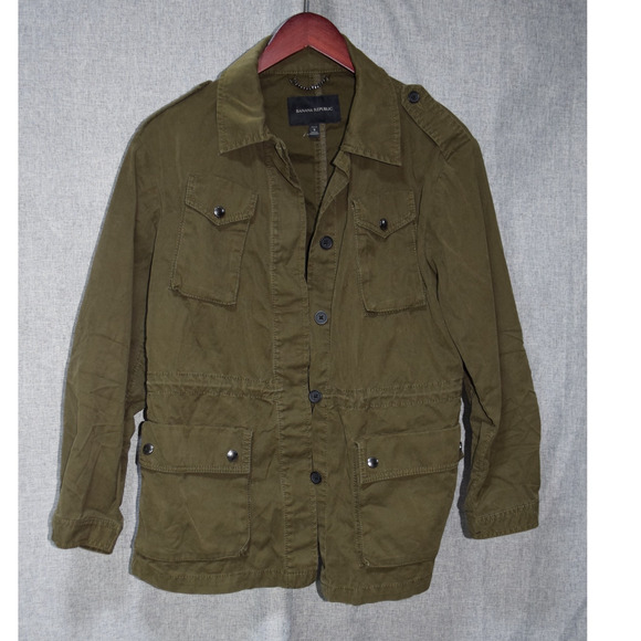 Banana Republic Jackets & Blazers - Banana Republic Olive Military Field Jacket Womens Small Utility Cotton